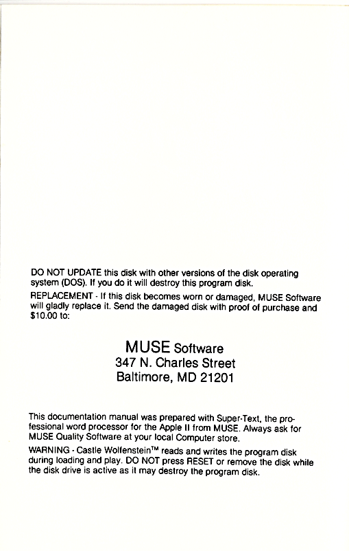 Castle Wolfenstein page 3